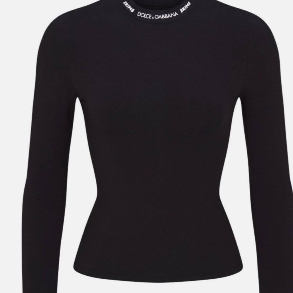 Dolce & Gabbana X Skims Black Long Sleeve Top
